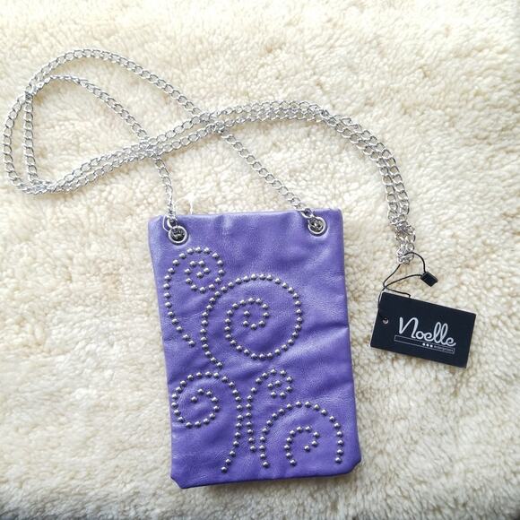 NWT Noelle purple stud chain bag crossbody purse - Picture 1 of 8